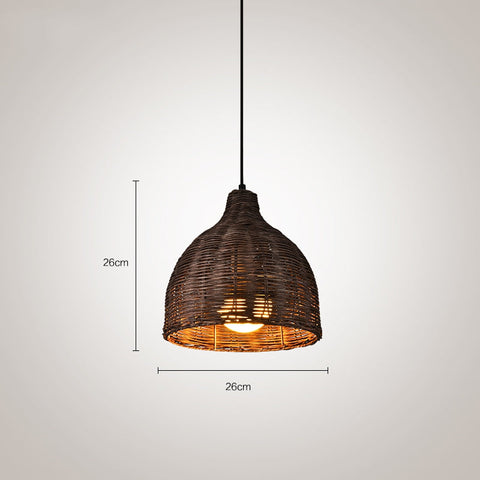Tapered Rattan Basket Pendant Light