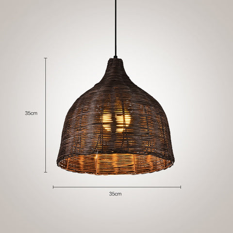 Tapered Rattan Basket Pendant Light