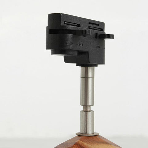 Track Light with Adjustable Wooden Spotlights and Steel Rail