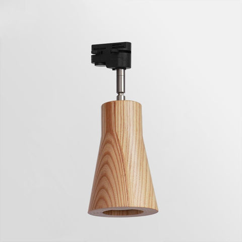 Track Light with Adjustable Wooden Spotlights and Steel Rail