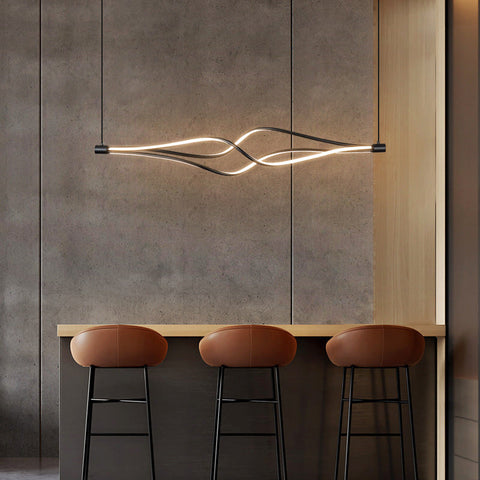 Sculptural Wave LED Pendant Light