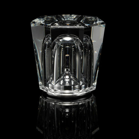 Crystal Table Lamp with Diamond-Cut Glass Design and Rechargeable LED Lighting