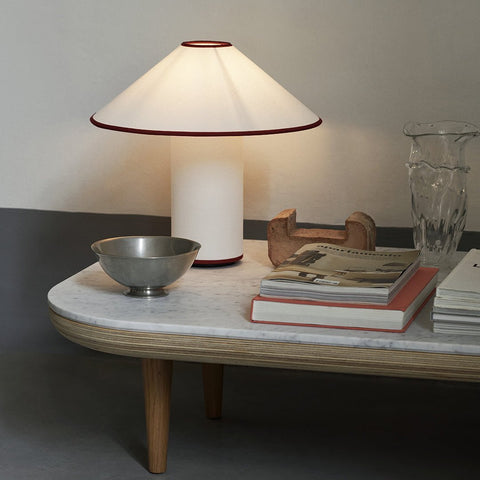 Fabric Shade Table Lamp with Minimalist Cylindrical Base for Indoor Spaces