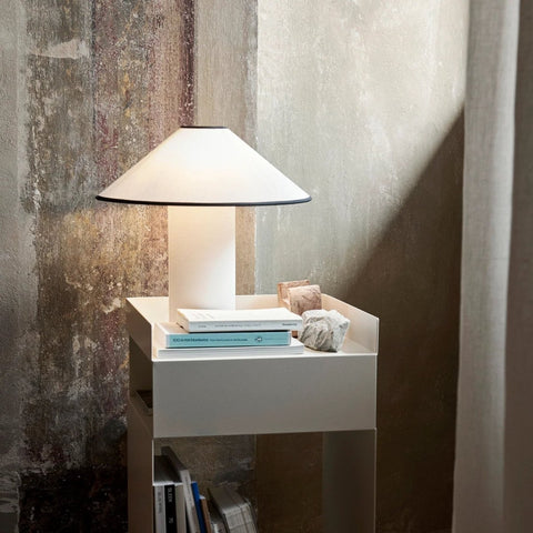Fabric Shade Table Lamp with Minimalist Cylindrical Base for Indoor Spaces