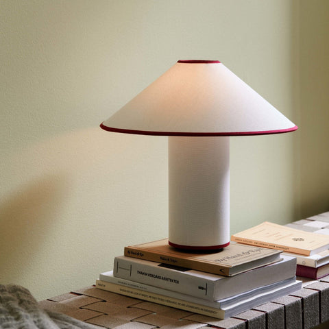 Fabric Shade Table Lamp with Minimalist Cylindrical Base for Indoor Spaces