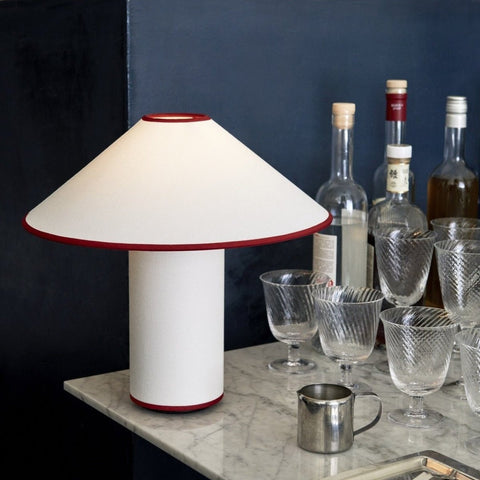 Fabric Shade Table Lamp with Minimalist Cylindrical Base for Indoor Spaces