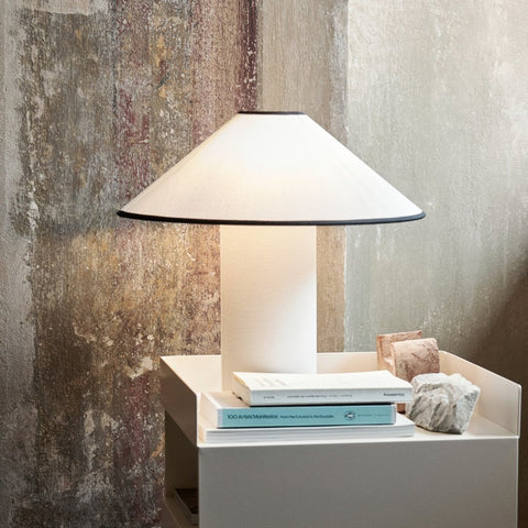 Fabric Shade Table Lamp with Minimalist Cylindrical Base for Indoor Spaces