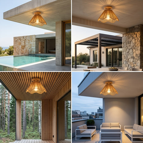 Natural Woven Paper Pendant Light