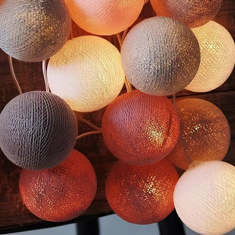 Cotton Ball String Lights with Length and Color Options