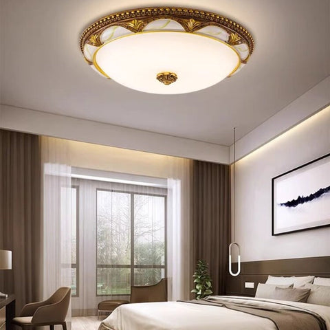 Floral Glass Flush Mount Ceiling Light for Bedroom and Living Room