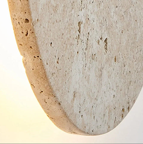 Wall Light with Round Travertine Shade