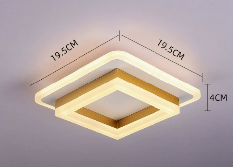 Square LED Flush Mount Ceiling Light with Layered Frame
