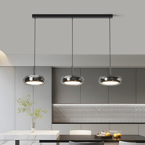 Three-Light Glass Pendant for Kitchen Islands