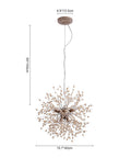 Wood Bead Starburst Pendant Light with Multiple Bulbs — product view