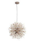 Wood Bead Starburst Pendant Light with Multiple Bulbs — product view