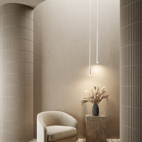 Slim Tapered LED Pendant Light with Metal Body and Minimalist Modern Design