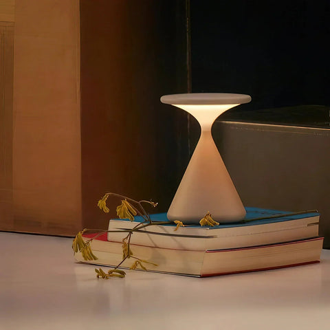 Modern Cordless LED Hourglass Table Lamp with Rechargeable Battery