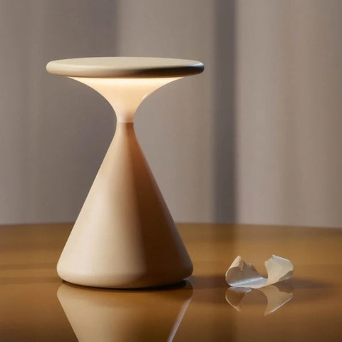 Modern Cordless LED Hourglass Table Lamp with Rechargeable Battery