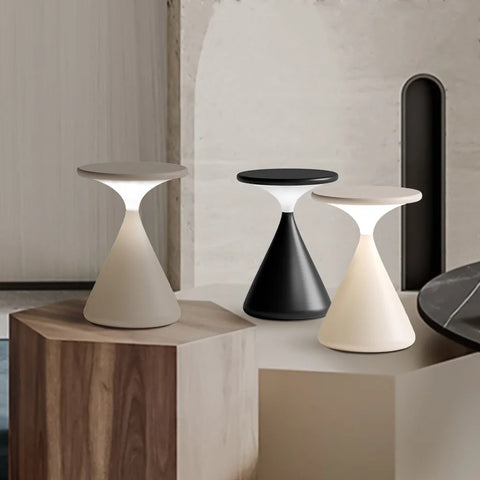 Modern Cordless LED Hourglass Table Lamp with Rechargeable Battery