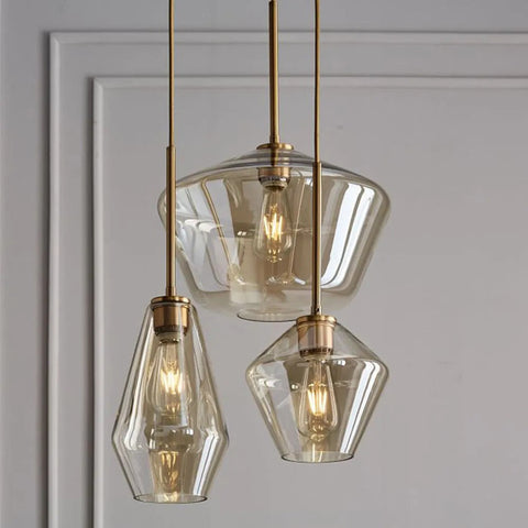 Faceted Glass Pendant Light for Dining and Living Room Accent Lighting