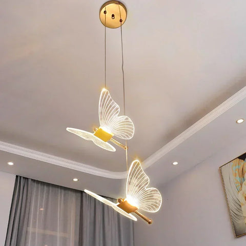 Sculptural Butterfly LED Pendant Light for Decorative Indoor Lighting