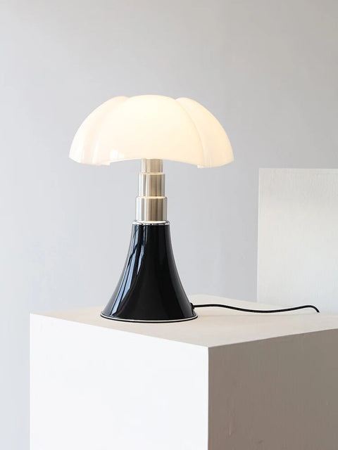 Flower-Shaped Table Lamp with Acrylic Shade and Steel Base for Modern Interiors