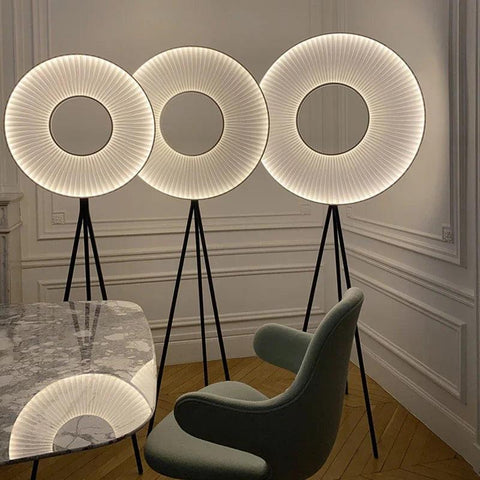 Modern Iron Floor Lamp with Fabric Shade
