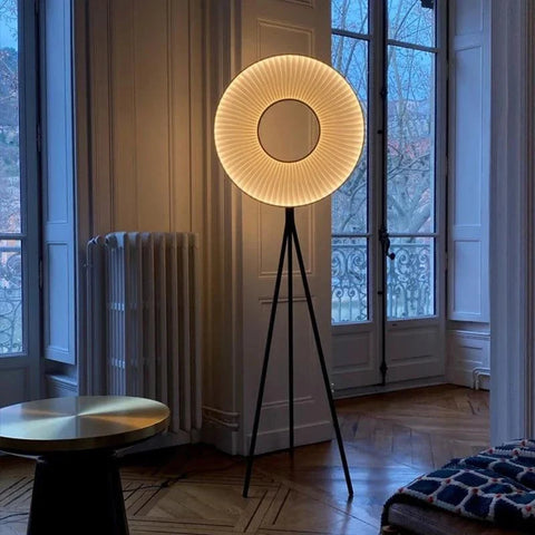 Modern Iron Floor Lamp with Fabric Shade