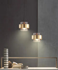 Amber or Smoked Glass Pendant Light