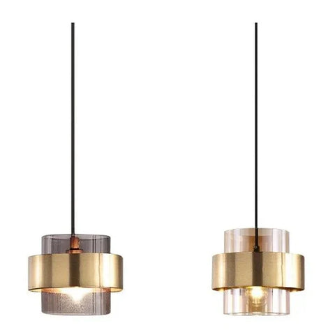 Amber or Smoked Glass Pendant Light