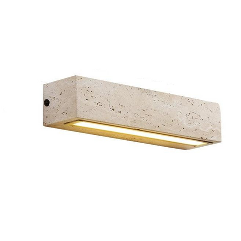 Wall Light with Travertine Bar and Linear Downlight
