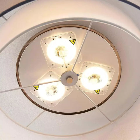 Ceiling Light with Linen Drum Shade and Low-Profile Mount