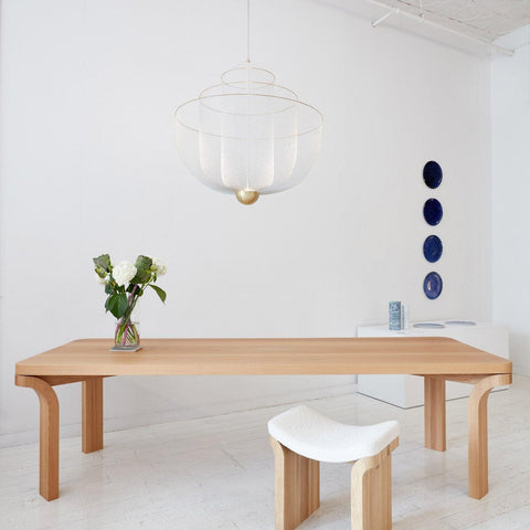 Pendant Light with Tiered Steel Mesh Shade and Integrated LED