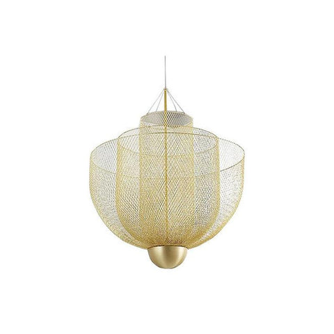 Pendant Light with Tiered Steel Mesh Shade and Integrated LED