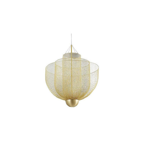 Pendant Light with Tiered Steel Mesh Shade and Integrated LED