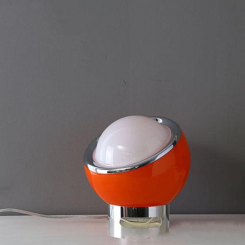 Minimalist Opal Glass LED Table Lamp with Stainless Steel Base and Rotary Switch