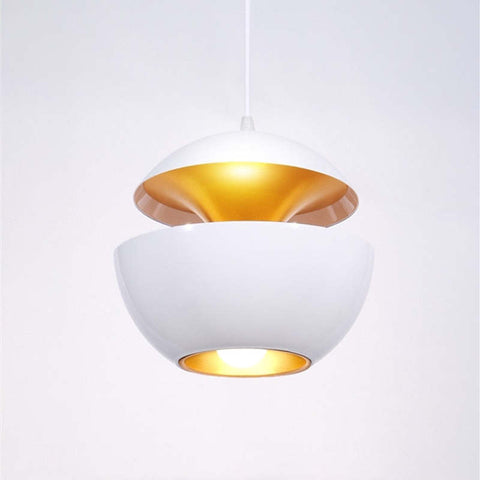 Sculptural Metal Pendant Light with Dual Bowl Design for Modern Interior Lighting