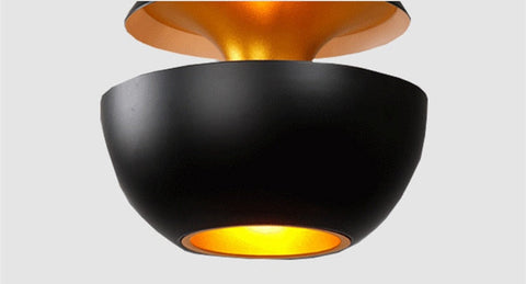 Sculptural Metal Pendant Light with Dual Bowl Design for Modern Interior Lighting