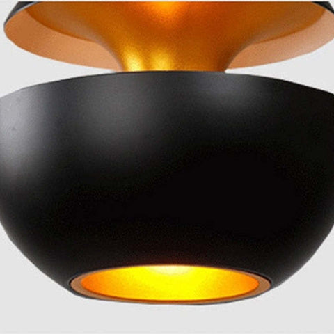 Sculptural Metal Pendant Light with Dual Bowl Design for Modern Interior Lighting