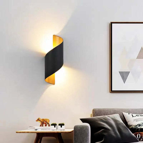 Modern Spiral Wall Light with Integrated LED Illumination and Sculptural Design