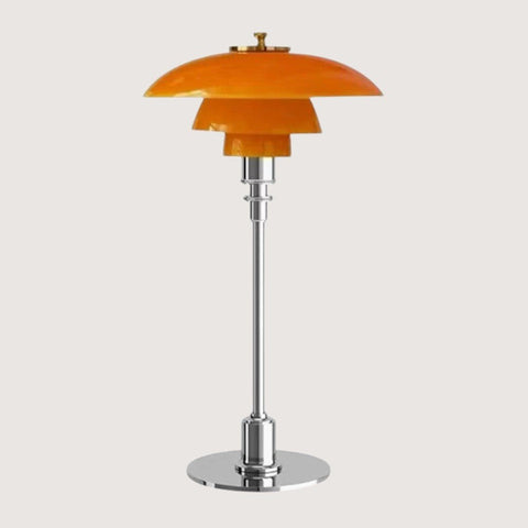 Glass Shade Table Lamp with Metal Base