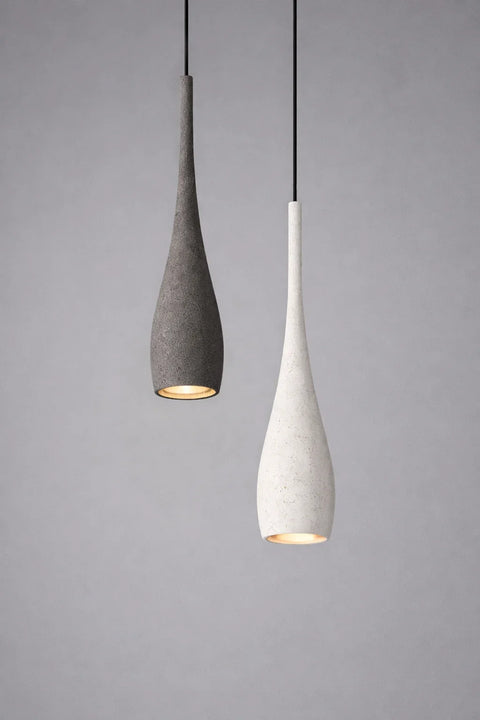 LED Pendant Light with Textured Cement Shade and Adjustable Cord