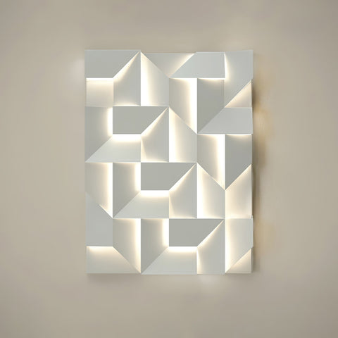 Wall Light with Geometric Aluminum Relief and Integrated LED