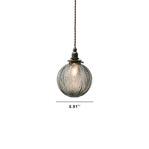 Lotus Textured Glass Globe Pendant Light