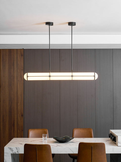 Endless Linear Pendant Light with Cylindrical Acrylic Shade