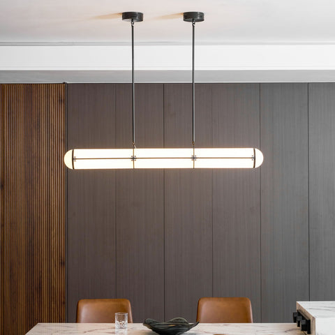 Endless Linear Pendant Light with Cylindrical Acrylic Shade