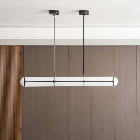 Endless Linear Pendant Light with Cylindrical Acrylic Shade