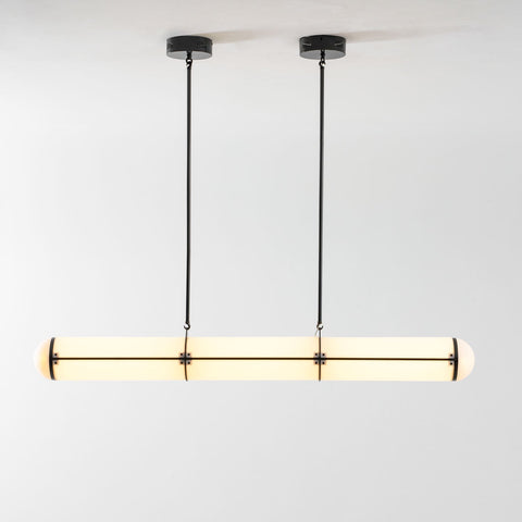 Endless Linear Pendant Light with Cylindrical Acrylic Shade