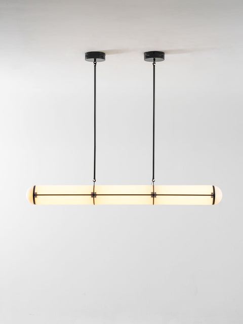 Endless Linear Pendant Light with Cylindrical Acrylic Shade