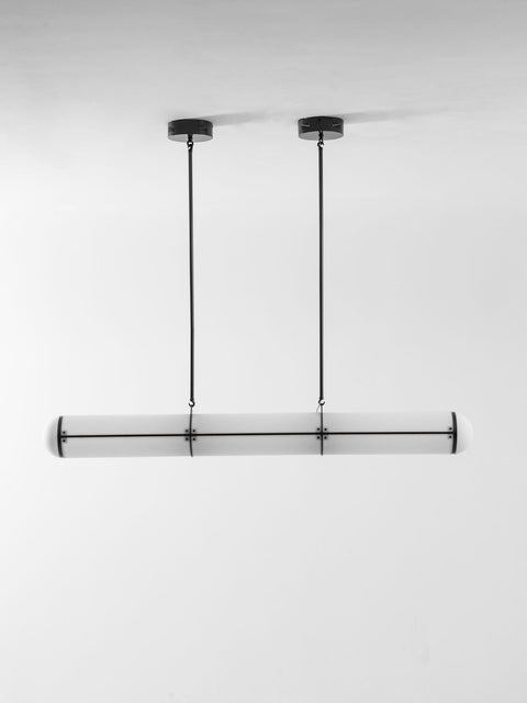 Endless Linear Pendant Light with Cylindrical Acrylic Shade
